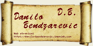 Danilo Bendžarević vizit kartica